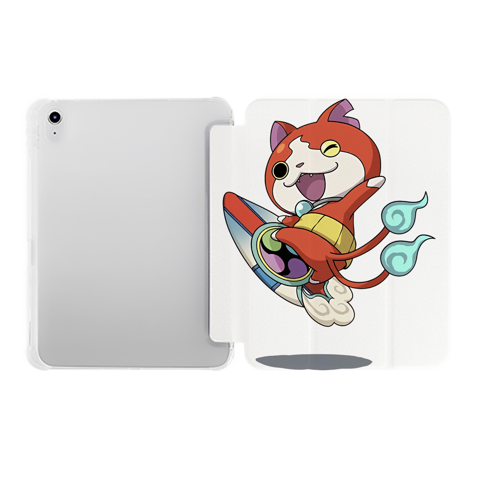（画像用） 妖怪ウォッチ Yo-kai Watch IPad ケース ペン収納付き 三つ折りスタンド PUレザー×シリコン 対応機種9.5/10.5/10.9インチ